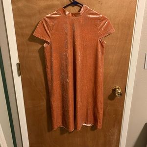 Madewell velvet pink mini dress size xs